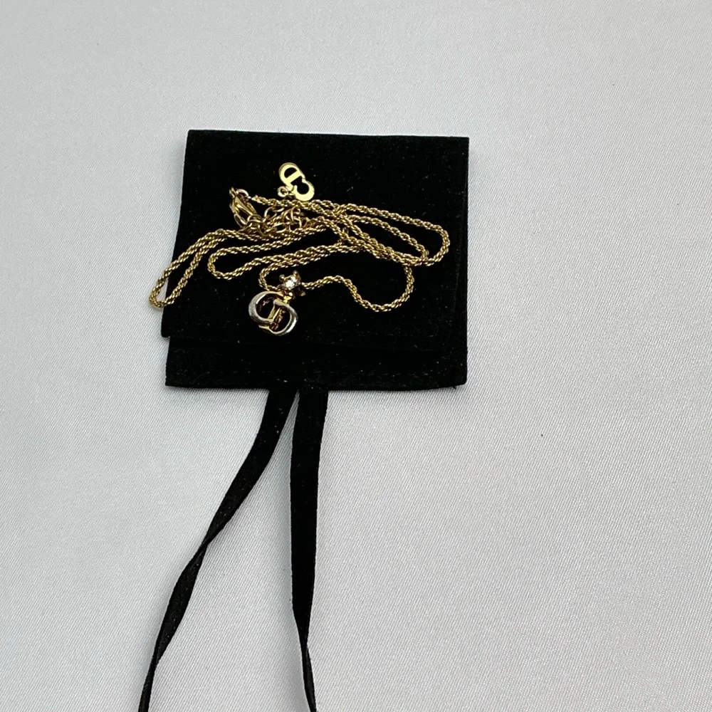 Christian Dior Gold Necklace with Logo Pendant - Picture 3 of 11
